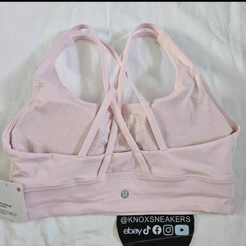 Lululemon Energy Longline Bra Medium Support FUSP Flush Pink Women's Size 8 - Picture 3 of 5
